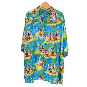 Big Dogs 3X Hawaiian Shirt Short Sleeve Button Down Beer Beach Vacation Party